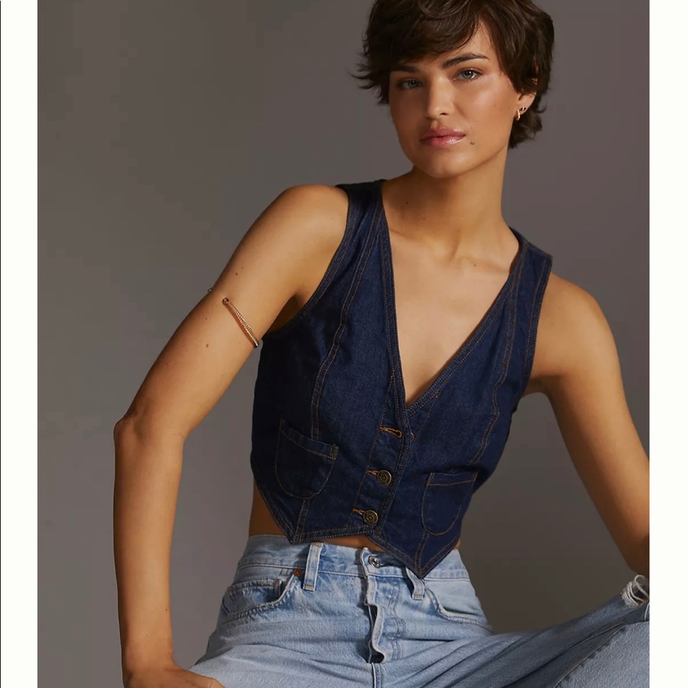Anthropologie pilcro denim vest